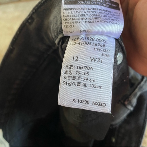 Levi’s High Rise Shorts Jean Denim Cut Offs Black High Waist: 12/31 - Picture 9 of 12